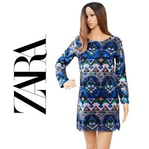 Zara Sequin Aztec Night Party Dress